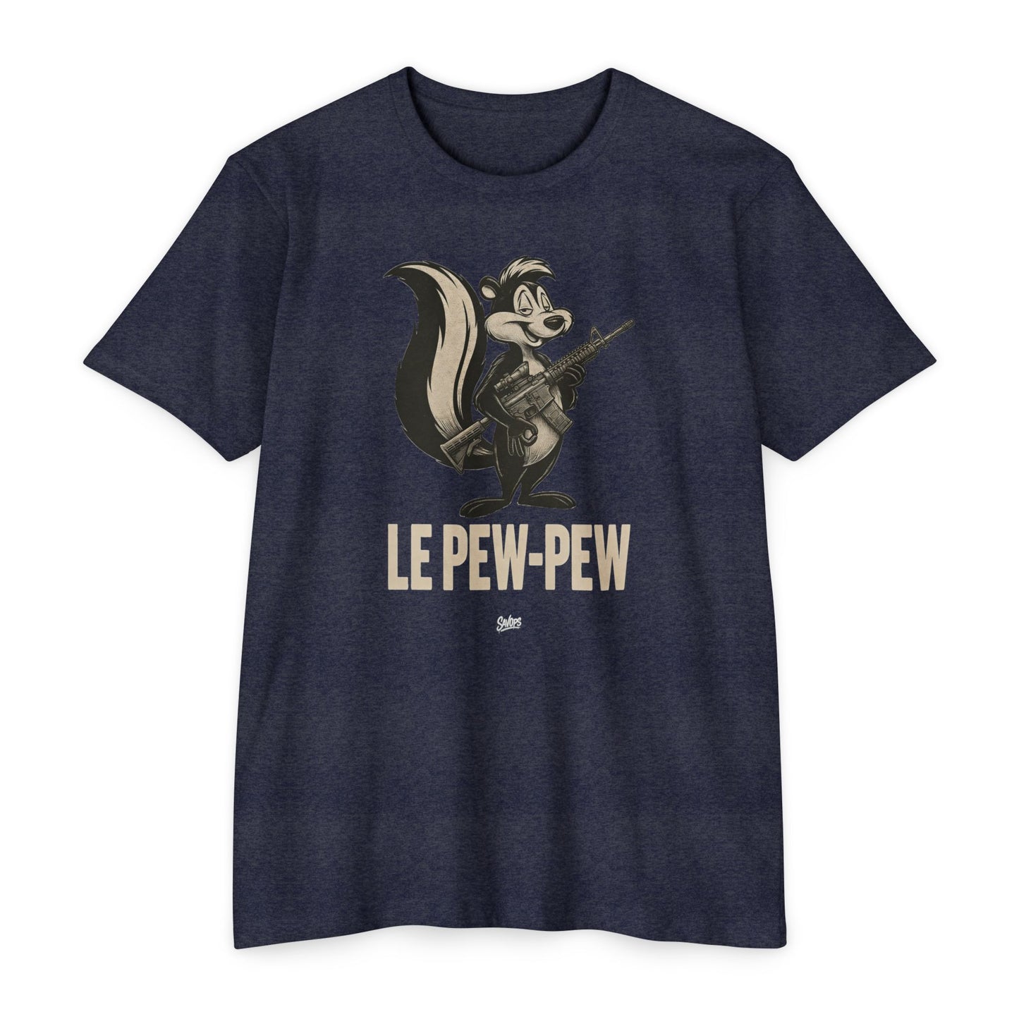Le Pew-Pew Variant Skunk AR Graphic T-Shirt — Retro Hunting Humor Tee