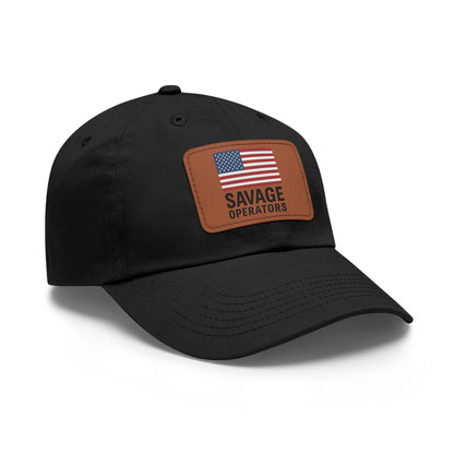 Savage Operators Flag Hat – Leather Patch American Flag Cap (Multi-Color Options)