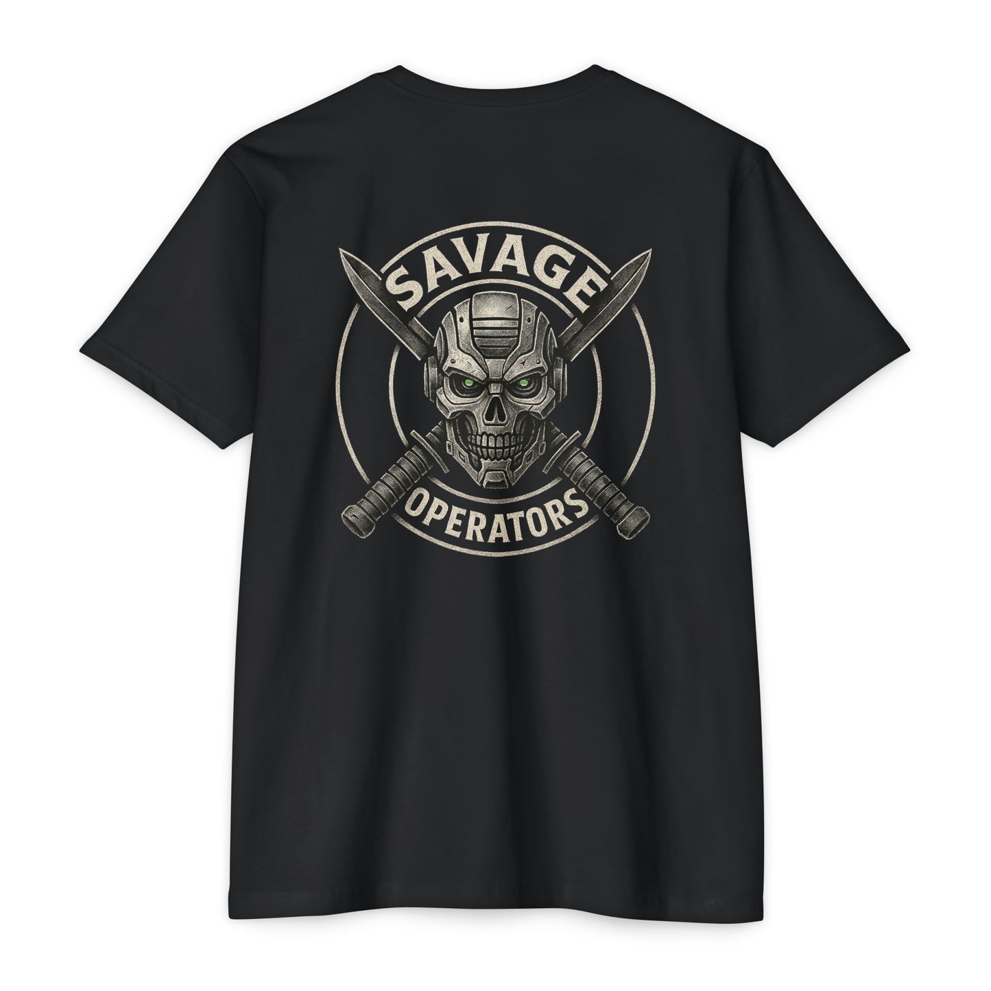 Savage Operators Skull Tee – Cool Tactical Skull Shirt - BACK PRINT