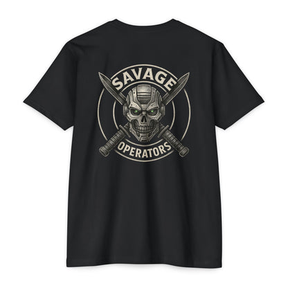 Savage Operators Skull Tee – Cool Tactical Skull Shirt - BACK PRINT