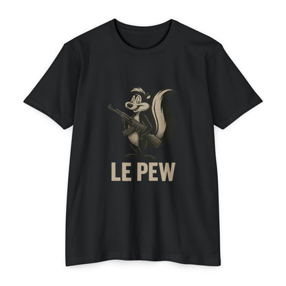 Pew Tee v2 FRONT print only | Funny AK Skunk Shirt for Gun Owners & Degenerates with Humor