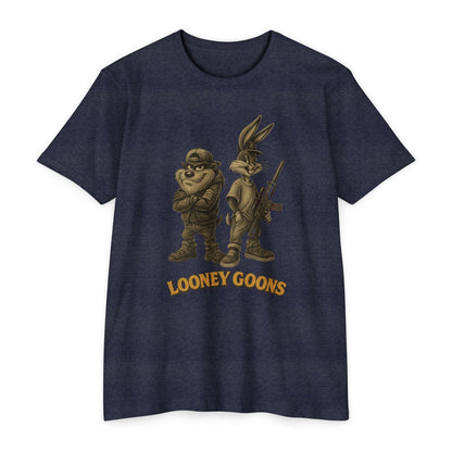 Looney Goons Parody Shirt | Dark Humor Cartoon Satire Tee for Bikers & Gun Owners