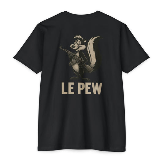 Pew Tee | Funny AK Skunk Shirt for Gun Owners & Degenerates with Humor