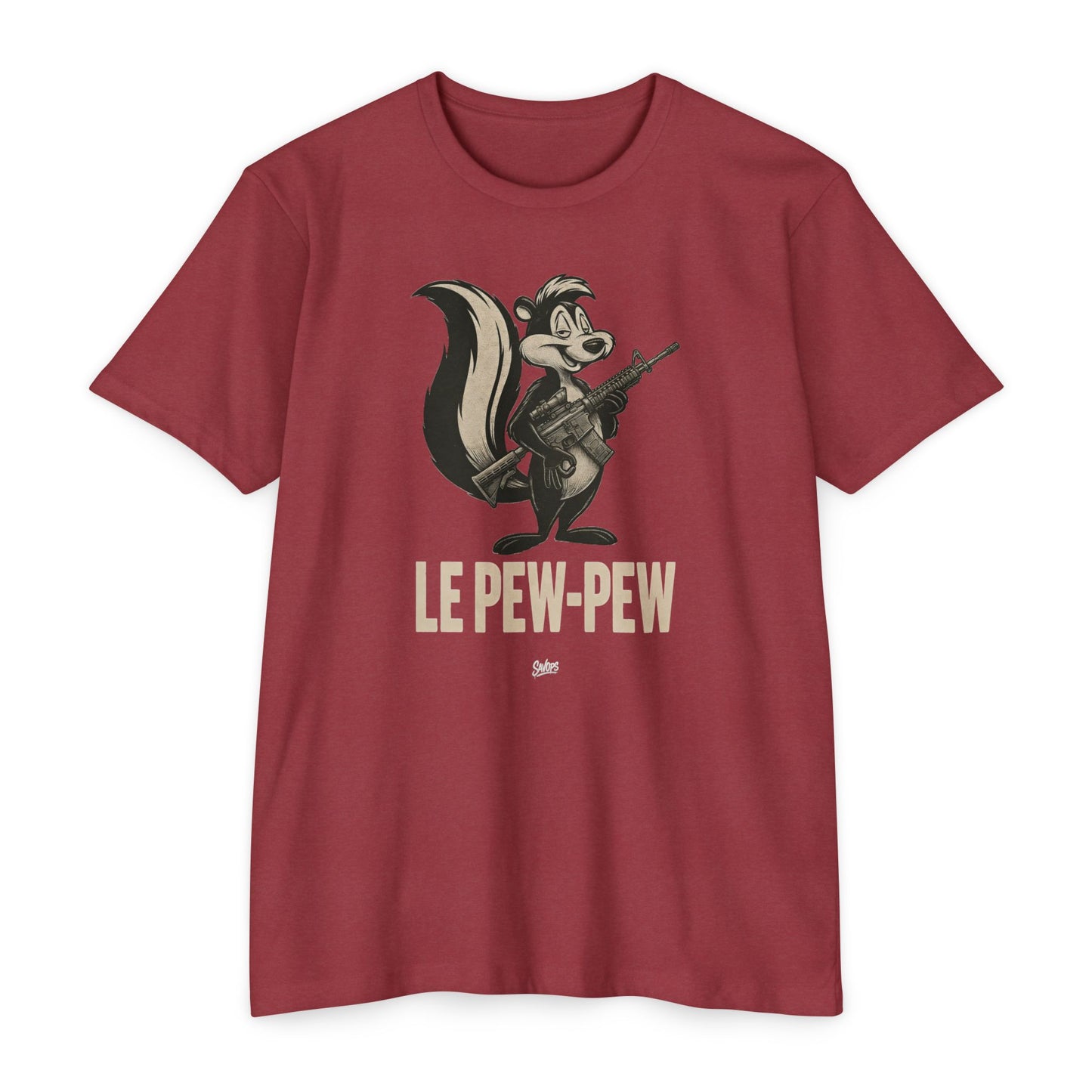 Le Pew-Pew Variant Skunk AR Graphic T-Shirt — Retro Hunting Humor Tee