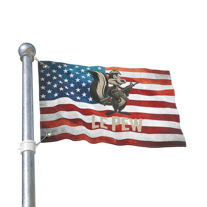 Patriotic 'Le Pew' Skunk Flag - Double-Sided USA Garden Banner
