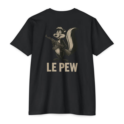 Le Pew Tee | Funny AK Skunk Shirt for Gun Owners & Degenerates with Dark Humor - BACK PRINT