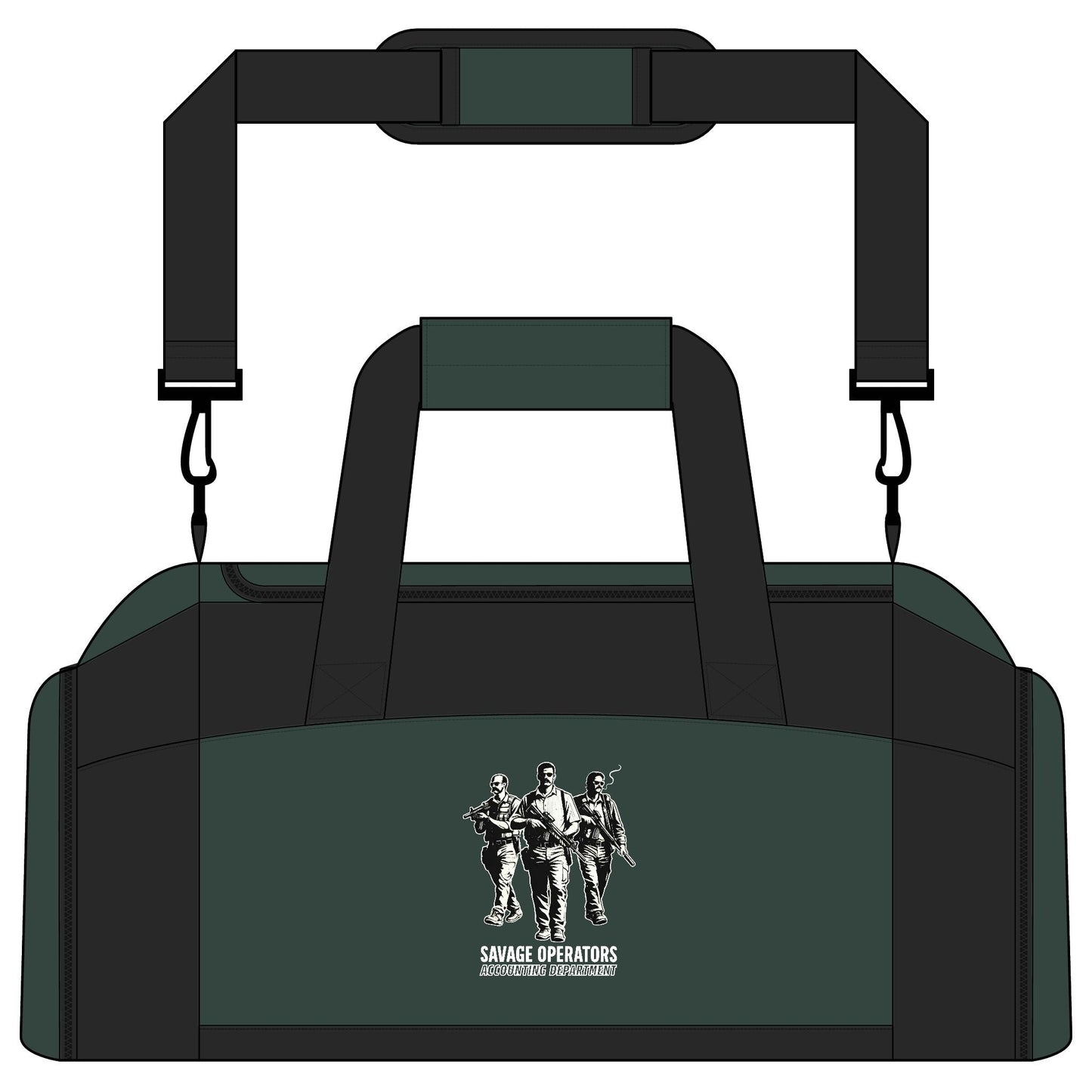 Accounting Department Tactical Gym Bag — Military Silhouette Duffle for Gym and Range - Savage Operators Tactical Tee | Bags | Savage Operators Clothing | Patriotic Apparel | Military Humor | High Quality Hunter