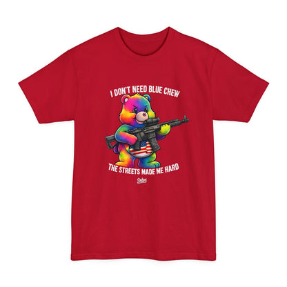 Bear Dont Care — The Streets Made Me Hard Tactical Tall Tee - Savage Operators Tactical Tee | T-Shirt | Savage Operators Clothing | Patriotic Apparel | Military Humor | High Quality Deep Red