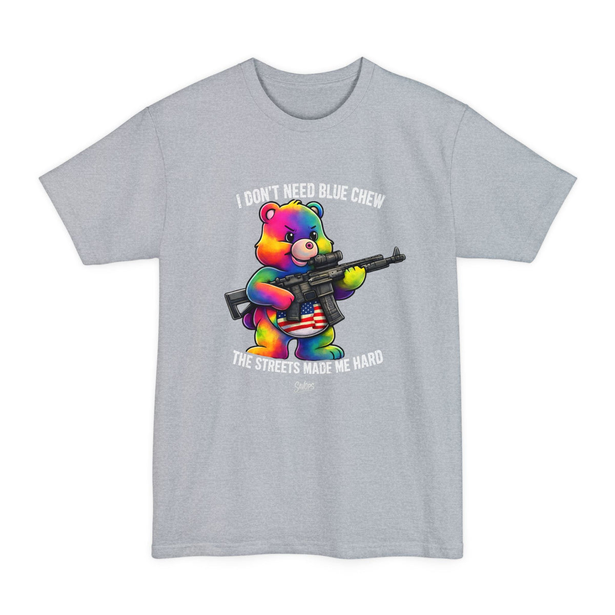 Bear Dont Care — The Streets Made Me Hard Tactical Tall Tee - Savage Operators Tactical Tee | T-Shirt | Savage Operators Clothing | Patriotic Apparel | Military Humor | High Quality Light Steel