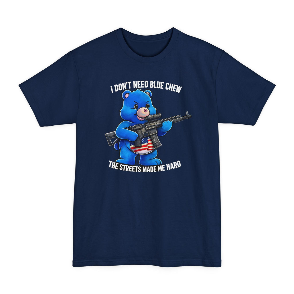 Big & Tall Funny Graphic Shirt – Blue Bear With Rifle Tactical Tee XLT | Savage Operators - Savage Operators Tactical Tee | T-Shirt | Savage Operators Clothing | Patriotic Apparel | Military Humor | High Quality Navy
