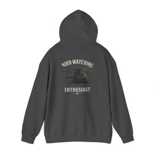 Bird Watching Enthusiast Hoodie – Vintage little bird helicopter Graphic Sweatshirt - Savage Operators Tactical Tee | Hoodie | Savage Operators Clothing | Patriotic Apparel | Military Humor | High Quality S