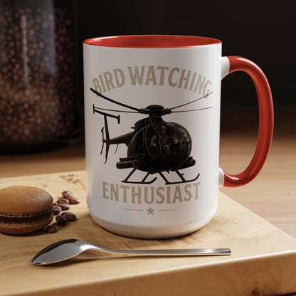 Bird Watching Enthusiast MD Helicopters MH - 6 Little Bird Coffee Mug - Savage Operators Tactical Tee | Mug | Savage Operators Clothing | Patriotic Apparel | Military Humor | High Quality 15oz