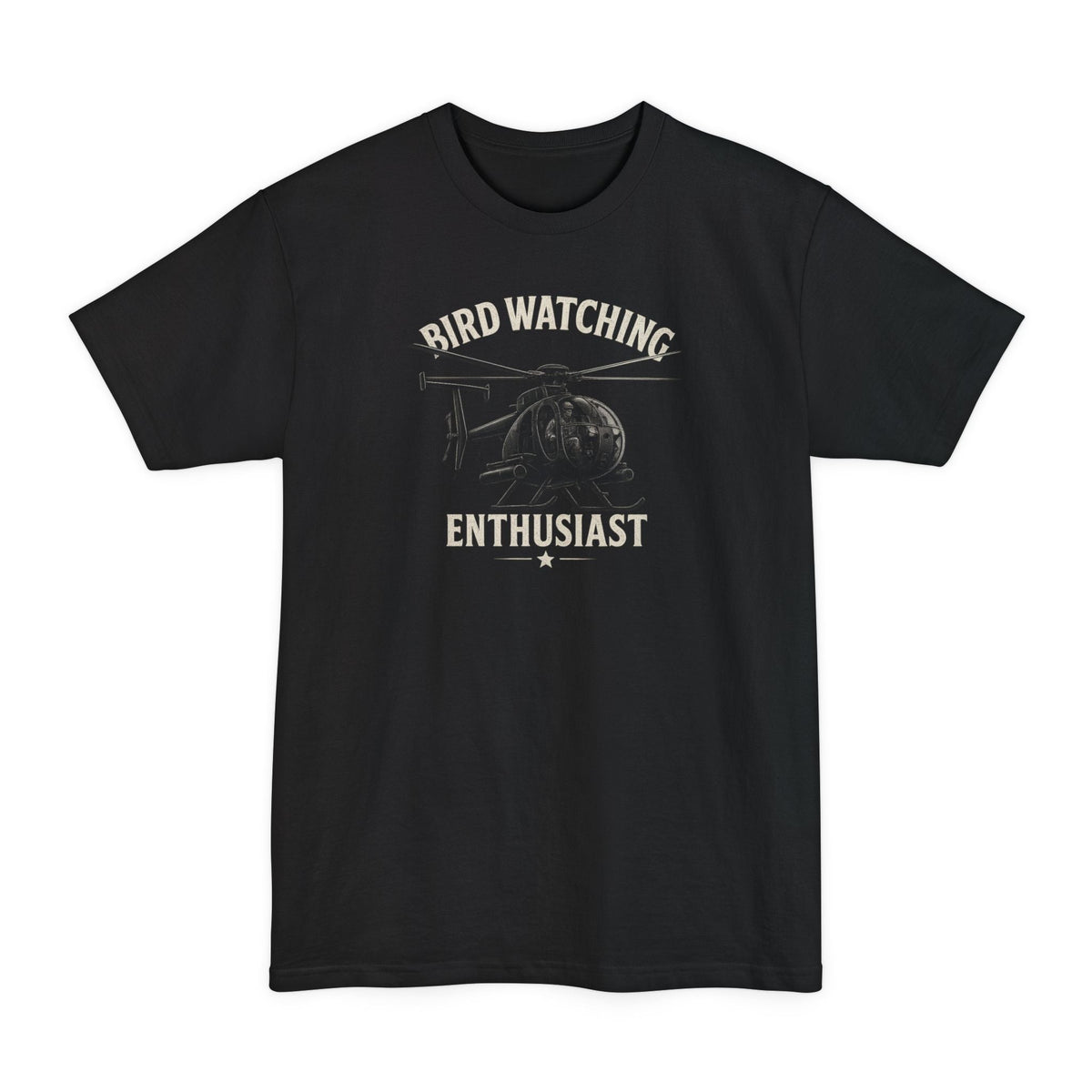 Big and tall XLT tee with a little bird helicopter graphic
