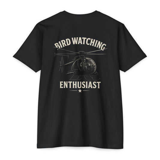 Bird Watching Enthusiast – Tactical Little Bird Helicopter Shirt - Savage Operators Tactical Tee | T-Shirt | Savage Operators Clothing | Patriotic Apparel | Military Humor | High Quality CVC Black