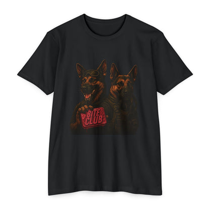 BITE CLUB – Tactical K9 T-Shirt for Dog Handlers & Alphas - FRONT PRINT - Savage Operators Tactical Tee | T-Shirt | Savage Operators Clothing | Patriotic Apparel | Military Humor | High Quality CVC Black