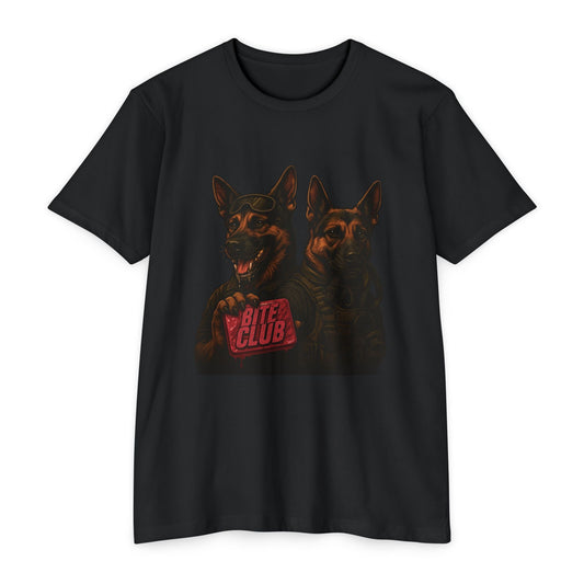 BITE CLUB – Tactical K9 T-Shirt for Dog Handlers & Alphas - FRONT PRINT - Savage Operators Tactical Tee | T-Shirt | Savage Operators Clothing | Patriotic Apparel | Military Humor | High Quality CVC Black