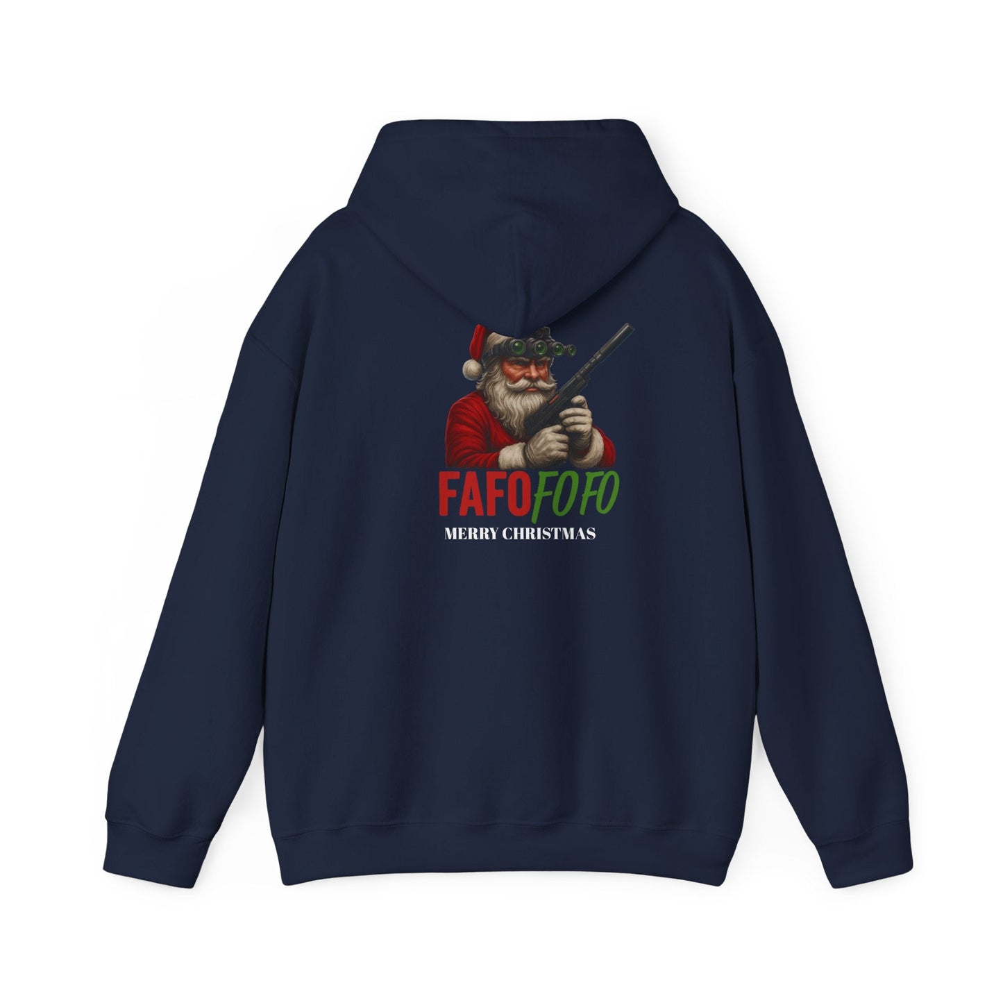 Christmas Santa Hoodie "Fafo Fofo" Funny Hunting Holiday Sweatshirt - Savage Operators Tactical Tee | Hoodie | Savage Operators Clothing | Patriotic Apparel | Military Humor | High Quality S