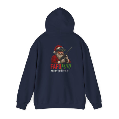 Christmas Santa Hoodie "Fafo Fofo" Funny Hunting Holiday Sweatshirt - Savage Operators Tactical Tee | Hoodie | Savage Operators Clothing | Patriotic Apparel | Military Humor | High Quality S