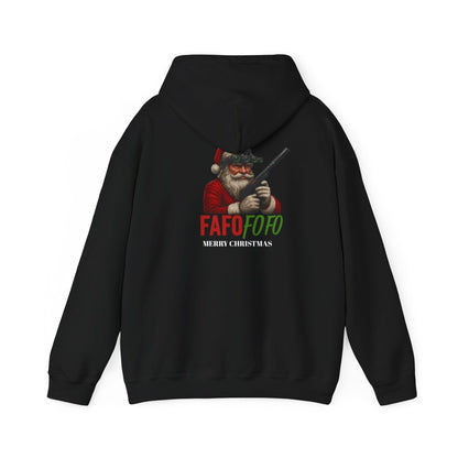 Christmas Santa Hoodie "Fafo Fofo" Funny Hunting Holiday Sweatshirt - Savage Operators Tactical Tee | Hoodie | Savage Operators Clothing | Patriotic Apparel | Military Humor | High Quality S