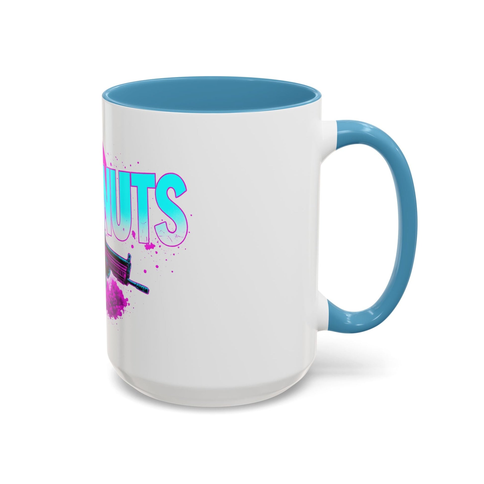 Coffee Nuts deez nuts Accent Mug — Retro Neon Squirrel with Rifle Coffee Mug 16oz - Savage Operators Tactical Tee | Mug | Savage Operators Clothing | Patriotic Apparel | Military Humor | High Quality 15oz