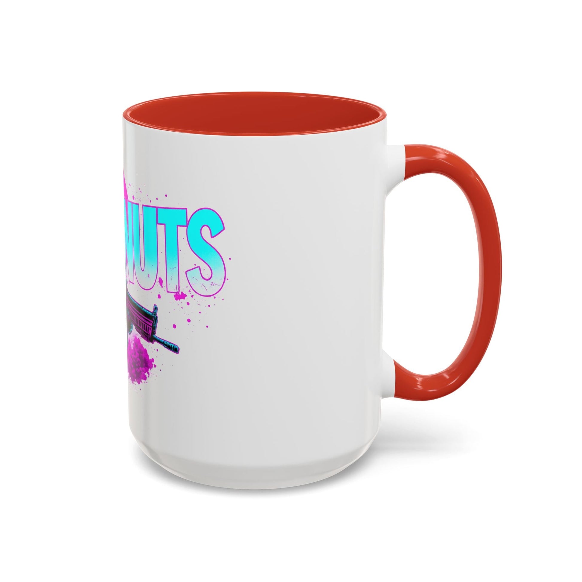Coffee Nuts deez nuts Accent Mug — Retro Neon Squirrel with Rifle Coffee Mug 16oz - Savage Operators Tactical Tee | Mug | Savage Operators Clothing | Patriotic Apparel | Military Humor | High Quality 15oz