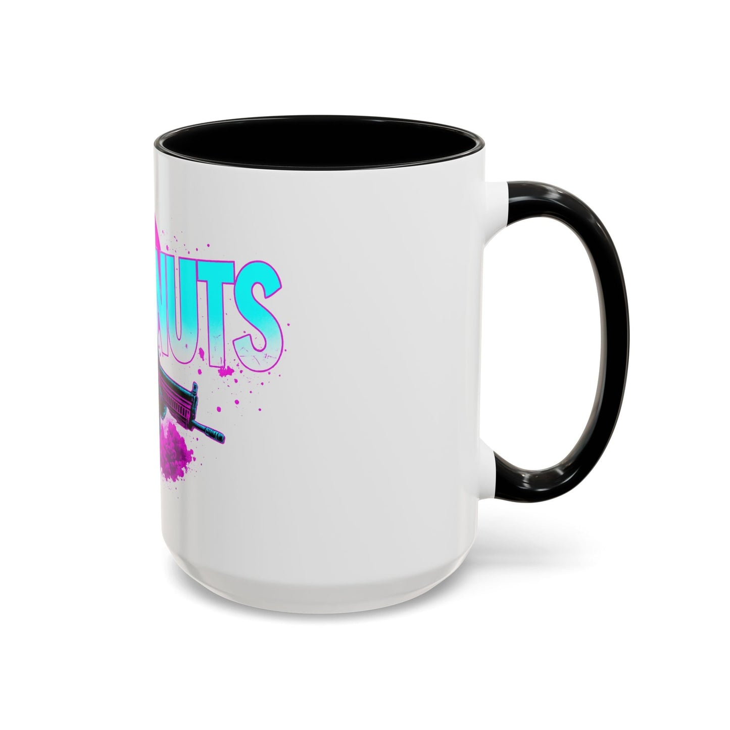 Coffee Nuts deez nuts Accent Mug — Retro Neon Squirrel with Rifle Coffee Mug 16oz - Savage Operators Tactical Tee | Mug | Savage Operators Clothing | Patriotic Apparel | Military Humor | High Quality 15oz