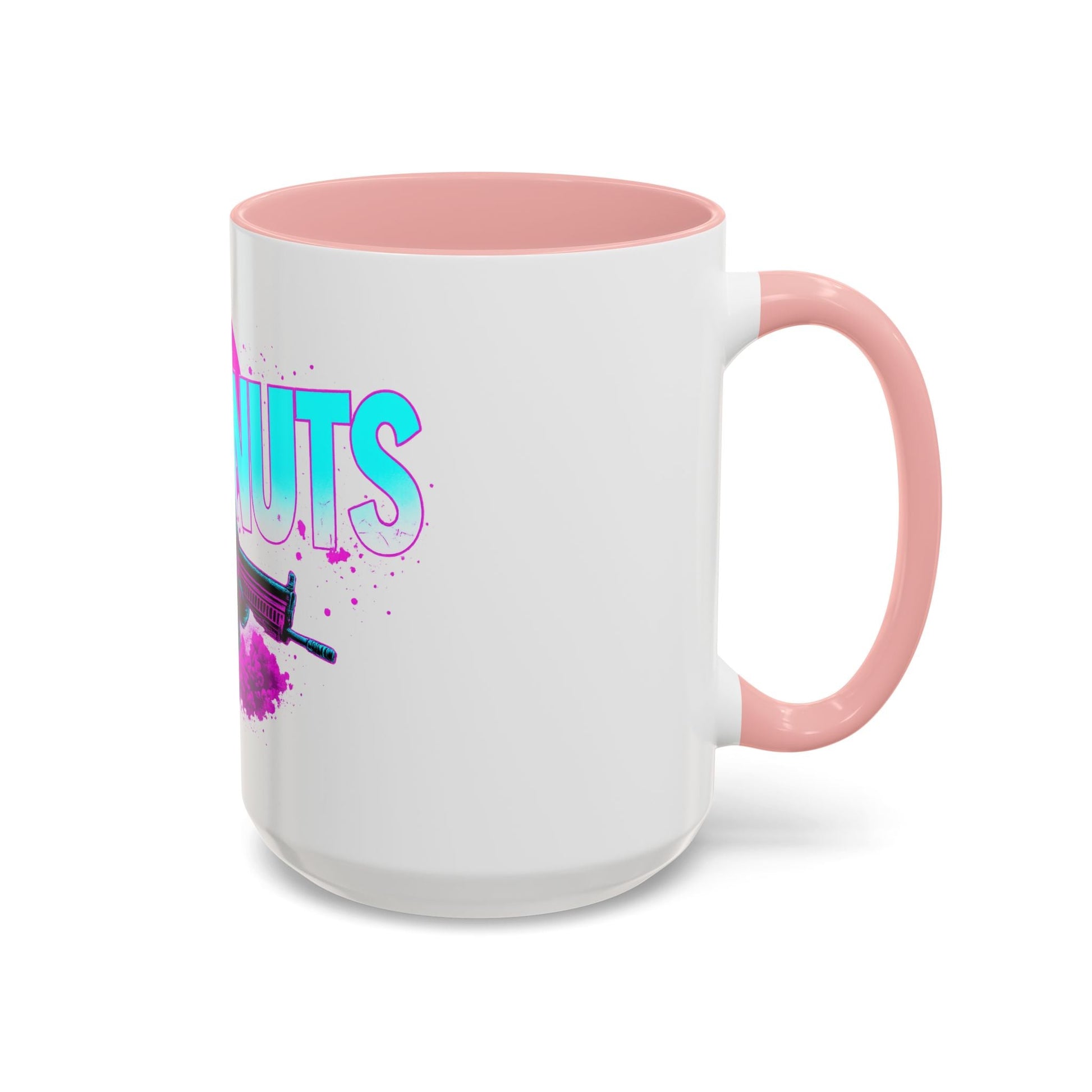 Coffee Nuts deez nuts Accent Mug — Retro Neon Squirrel with Rifle Coffee Mug 16oz - Savage Operators Tactical Tee | Mug | Savage Operators Clothing | Patriotic Apparel | Military Humor | High Quality 15oz