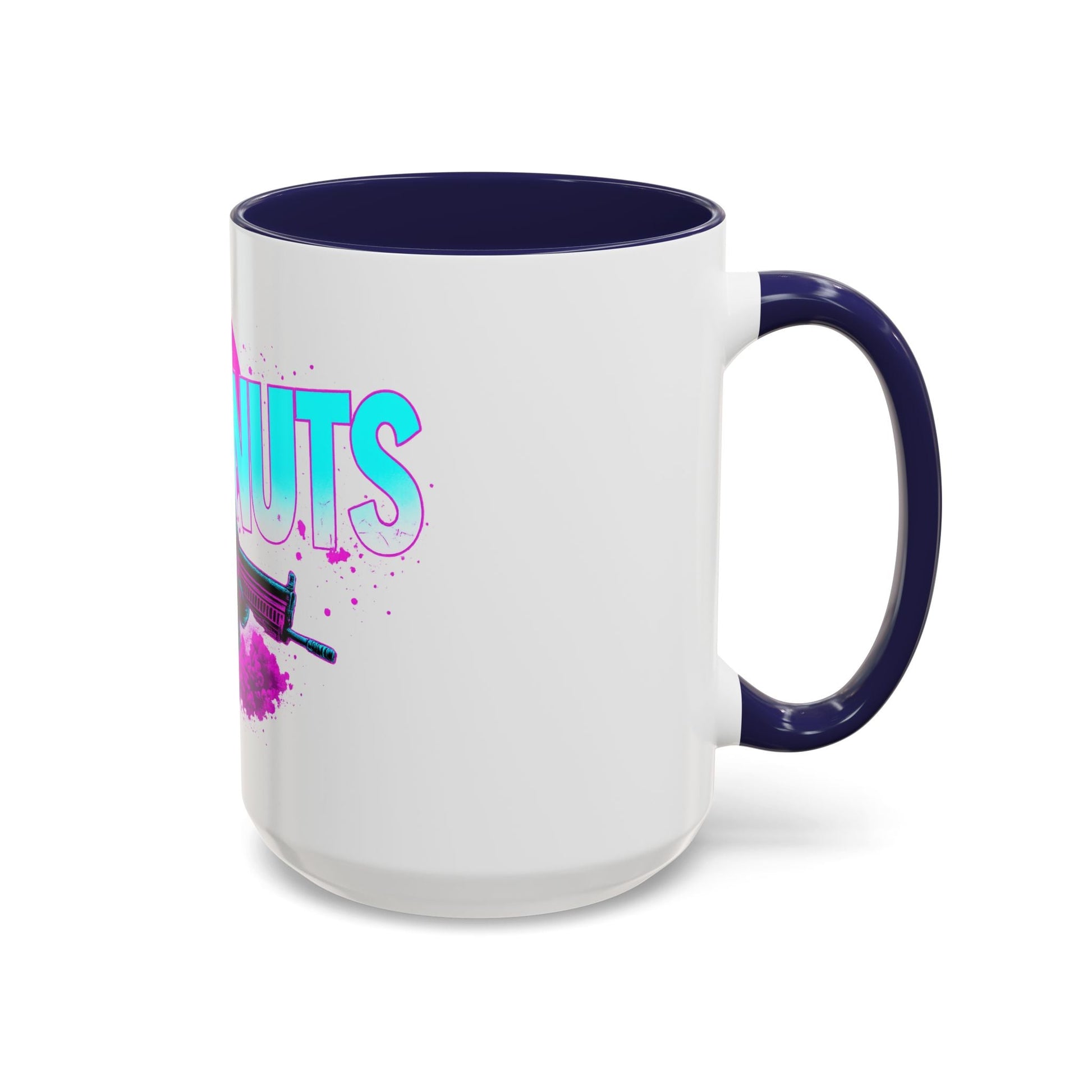 Coffee Nuts deez nuts Accent Mug — Retro Neon Squirrel with Rifle Coffee Mug 16oz - Savage Operators Tactical Tee | Mug | Savage Operators Clothing | Patriotic Apparel | Military Humor | High Quality 15oz
