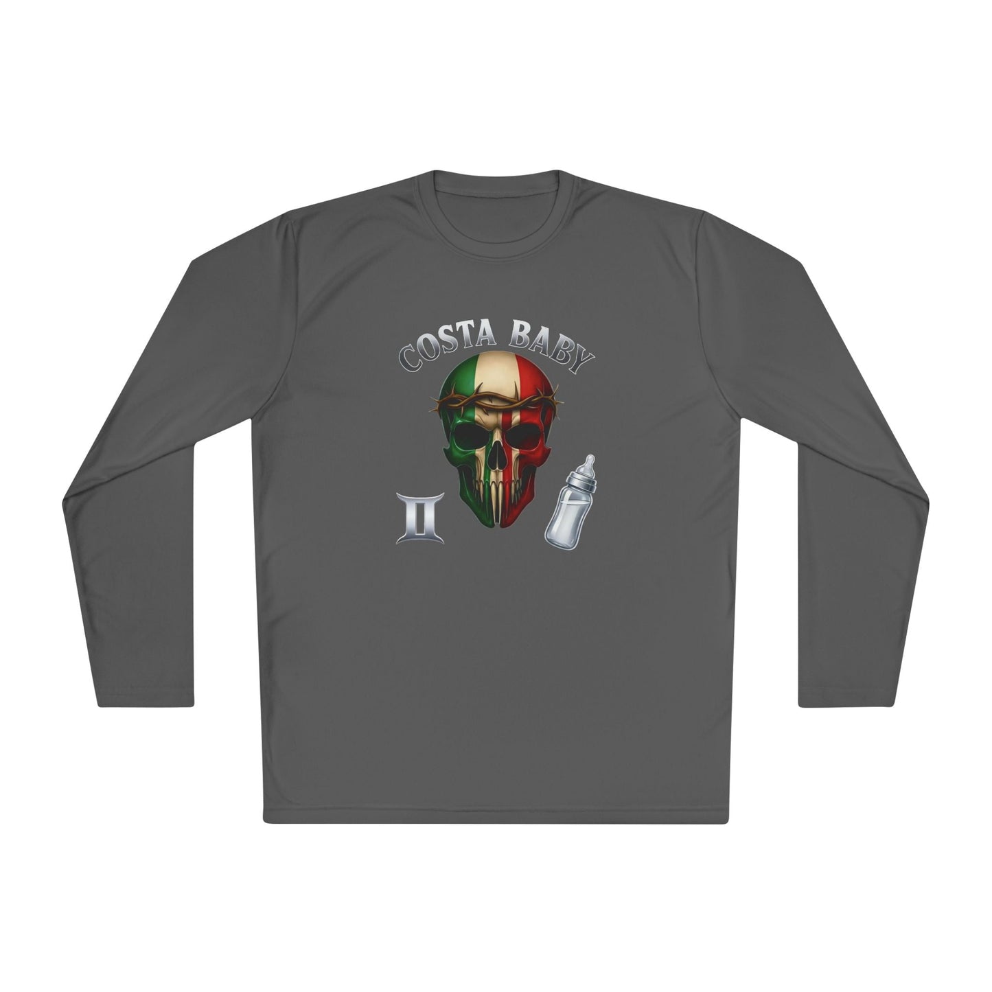 Costa Baby Skull Long Sleeve Tee — Gemini Design - Savage Operators Tactical Tee | Long - sleeve | Savage Operators Clothing | Patriotic Apparel | Military Humor | High Quality Iron Grey