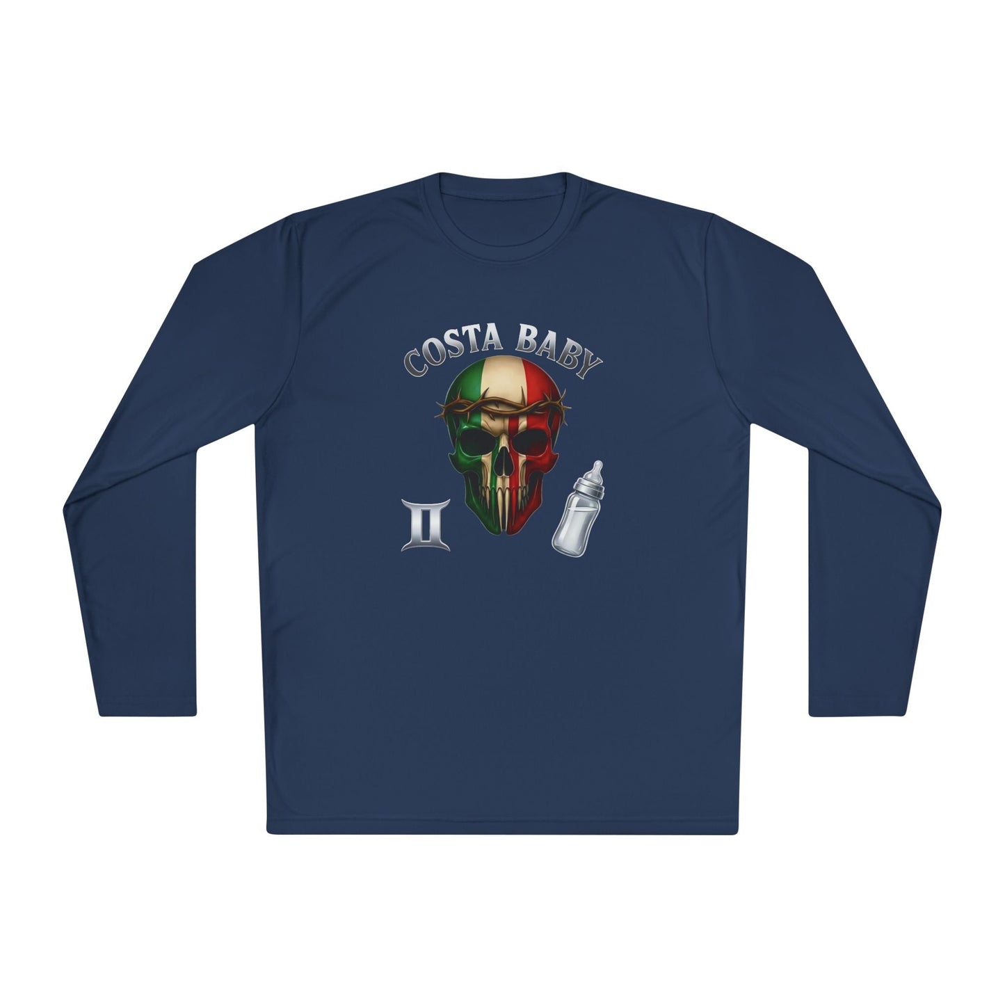 Costa Baby Skull Long Sleeve Tee — Gemini Design - Savage Operators Tactical Tee | Long - sleeve | Savage Operators Clothing | Patriotic Apparel | Military Humor | High Quality True Navy