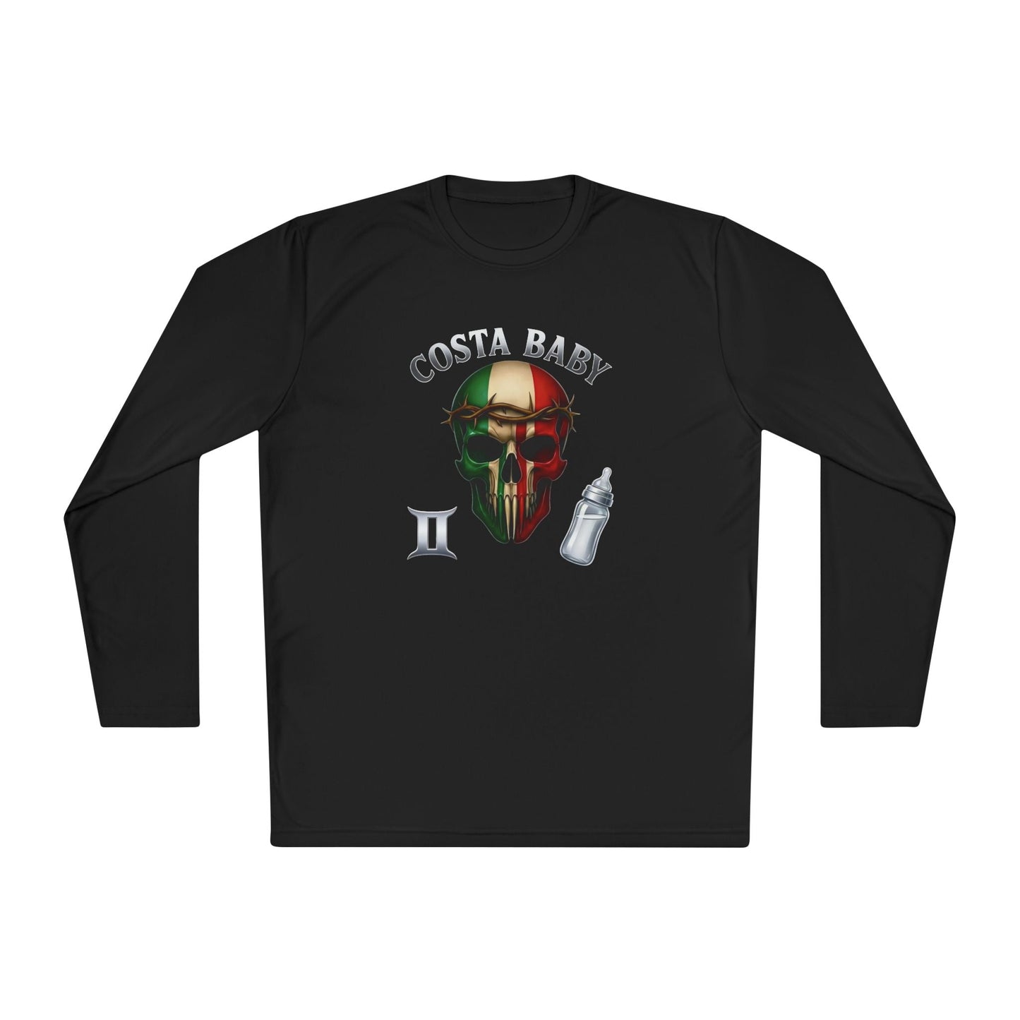 Costa Baby Skull Long Sleeve Tee — Gemini Design - Savage Operators Tactical Tee | Long - sleeve | Savage Operators Clothing | Patriotic Apparel | Military Humor | High Quality Black