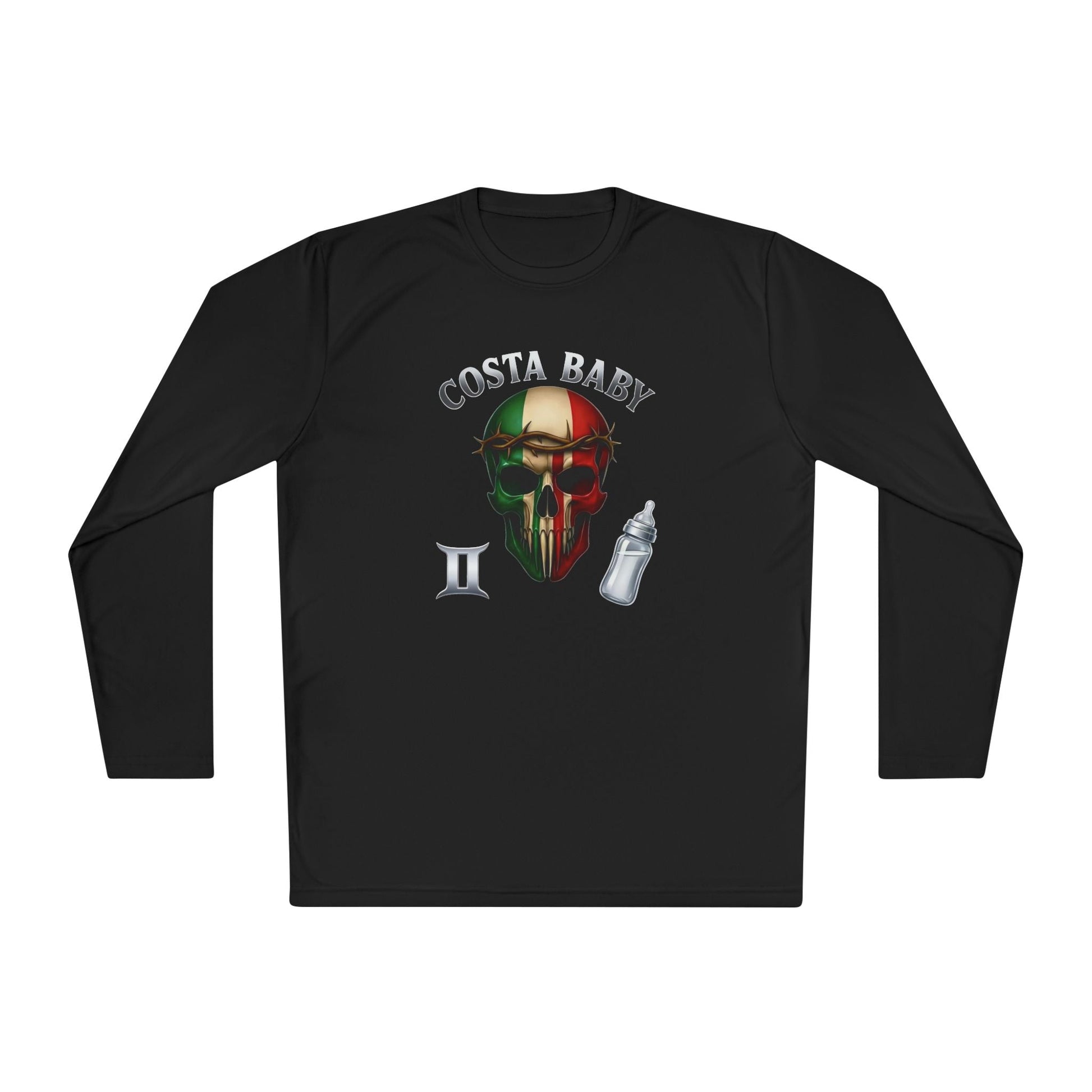Costa Baby Skull Long Sleeve Tee — Gemini Design - Savage Operators Tactical Tee | Long - sleeve | Savage Operators Clothing | Patriotic Apparel | Military Humor | High Quality Black