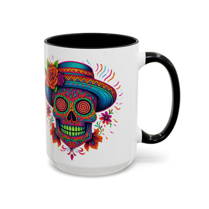 Day of the Dead Sugar Skull Coffee Mug — Colorful Mexican Calavera Accent Mug - Savage Operators Tactical Tee | Mug | Savage Operators Clothing | Patriotic Apparel | Military Humor | High Quality 15oz