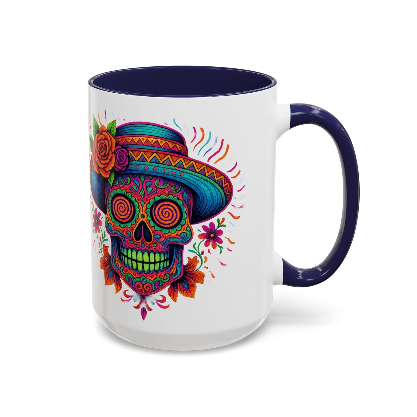 Day of the Dead Sugar Skull Coffee Mug — Colorful Mexican Calavera Accent Mug - Savage Operators Tactical Tee | Mug | Savage Operators Clothing | Patriotic Apparel | Military Humor | High Quality 15oz