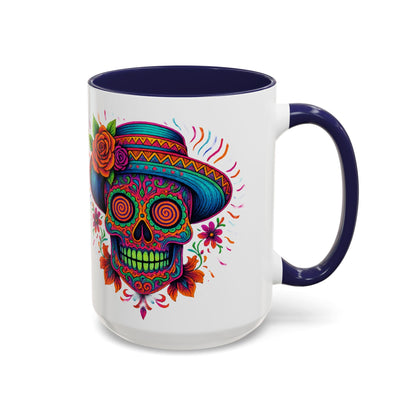 Day of the Dead Sugar Skull Coffee Mug — Colorful Mexican Calavera Accent Mug - Savage Operators Tactical Tee | Mug | Savage Operators Clothing | Patriotic Apparel | Military Humor | High Quality 15oz