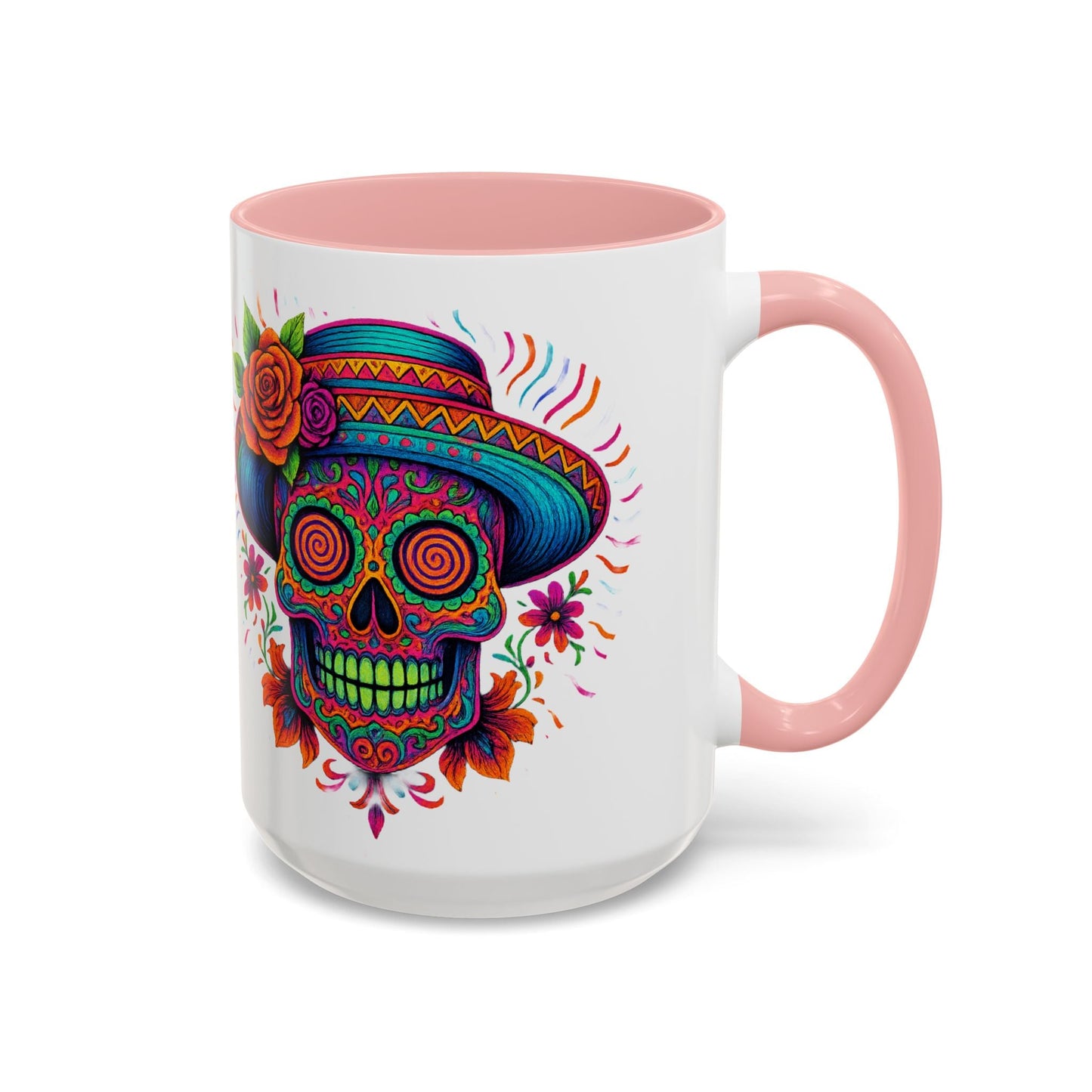 Day of the Dead Sugar Skull Coffee Mug — Colorful Mexican Calavera Accent Mug - Savage Operators Tactical Tee | Mug | Savage Operators Clothing | Patriotic Apparel | Military Humor | High Quality 15oz