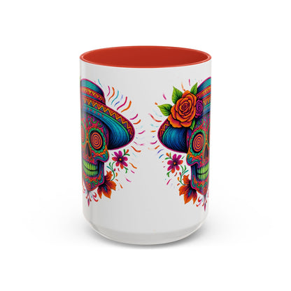 Day of the Dead Sugar Skull Coffee Mug — Colorful Mexican Calavera Accent Mug - Savage Operators Tactical Tee | Mug | Savage Operators Clothing | Patriotic Apparel | Military Humor | High Quality 15oz