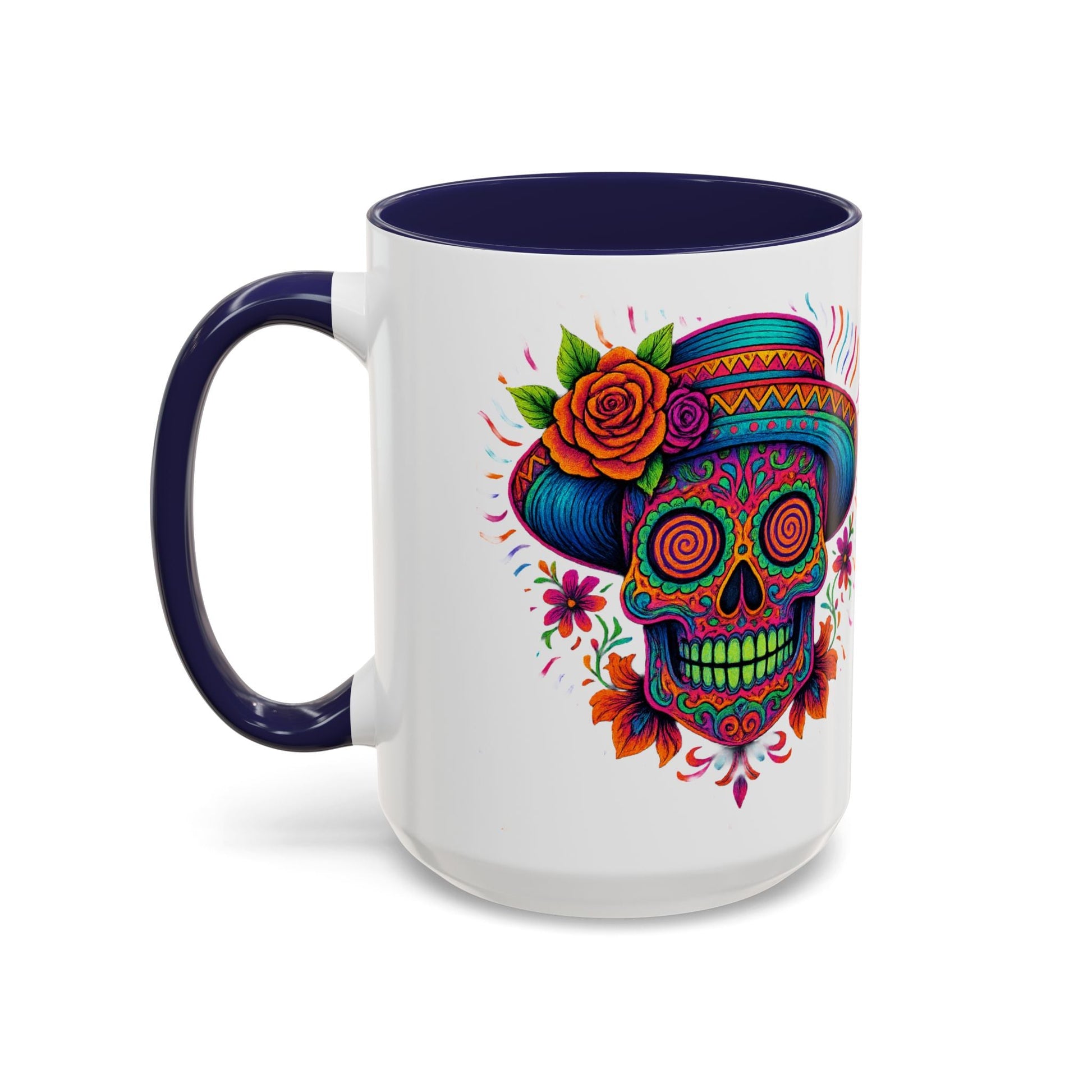 Day of the Dead Sugar Skull Coffee Mug — Colorful Mexican Calavera Accent Mug - Savage Operators Tactical Tee | Mug | Savage Operators Clothing | Patriotic Apparel | Military Humor | High Quality 15oz