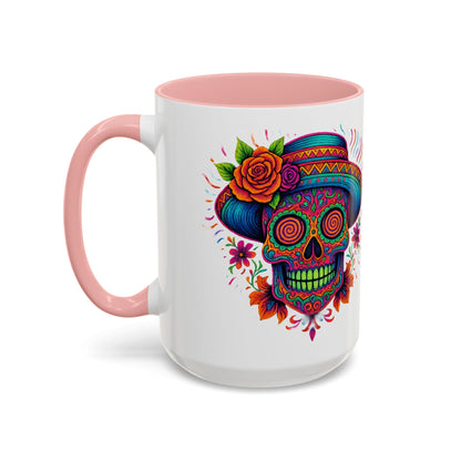 Day of the Dead Sugar Skull Coffee Mug — Colorful Mexican Calavera Accent Mug - Savage Operators Tactical Tee | Mug | Savage Operators Clothing | Patriotic Apparel | Military Humor | High Quality 15oz