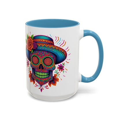 Day of the Dead Sugar Skull Coffee Mug — Colorful Mexican Calavera Accent Mug - Savage Operators Tactical Tee | Mug | Savage Operators Clothing | Patriotic Apparel | Military Humor | High Quality 15oz