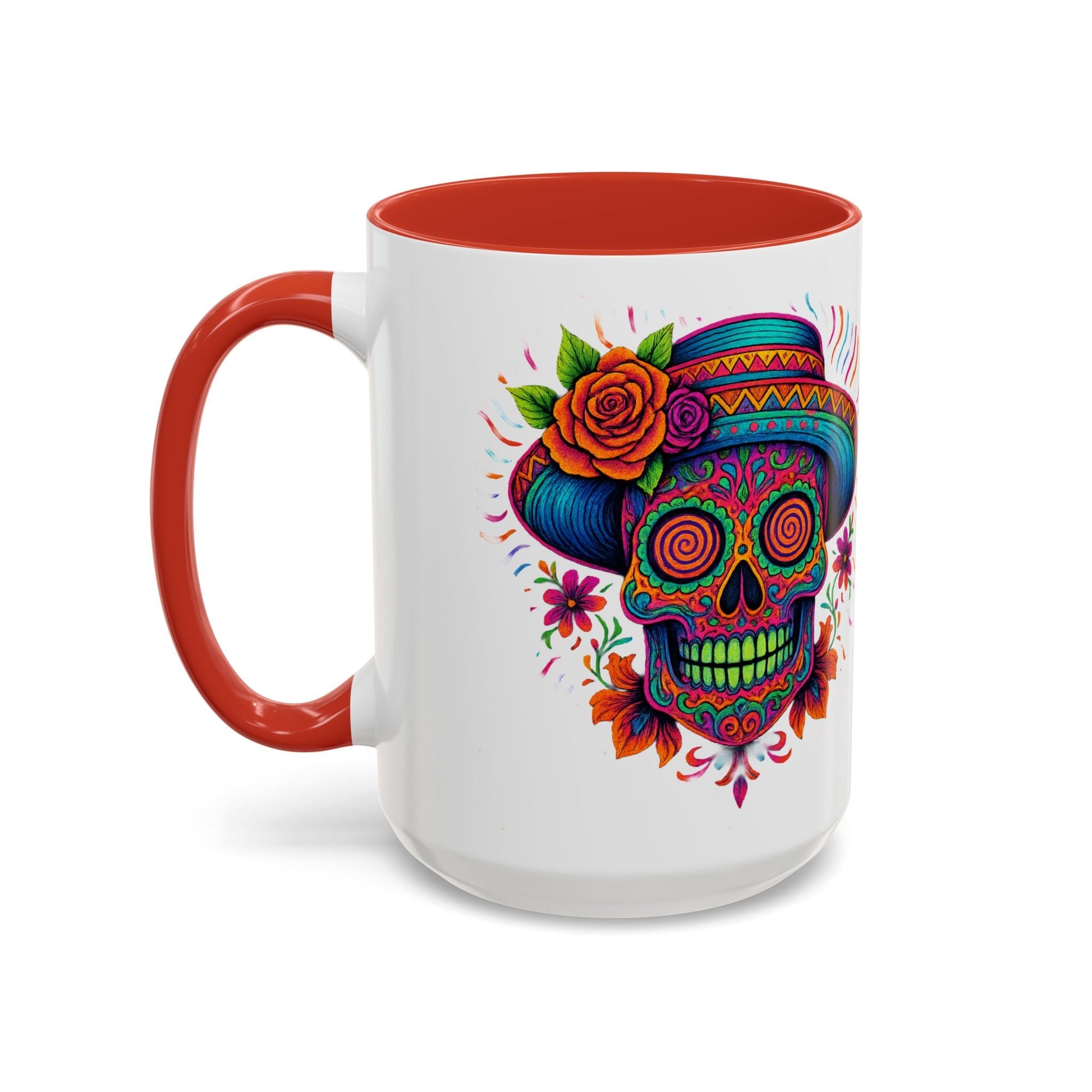 Day of the Dead Sugar Skull Coffee Mug — Colorful Mexican Calavera Accent Mug - Savage Operators Tactical Tee | Mug | Savage Operators Clothing | Patriotic Apparel | Military Humor | High Quality 15oz