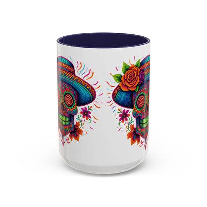 Day of the Dead Sugar Skull Coffee Mug — Colorful Mexican Calavera Accent Mug - Savage Operators Tactical Tee | Mug | Savage Operators Clothing | Patriotic Apparel | Military Humor | High Quality 15oz