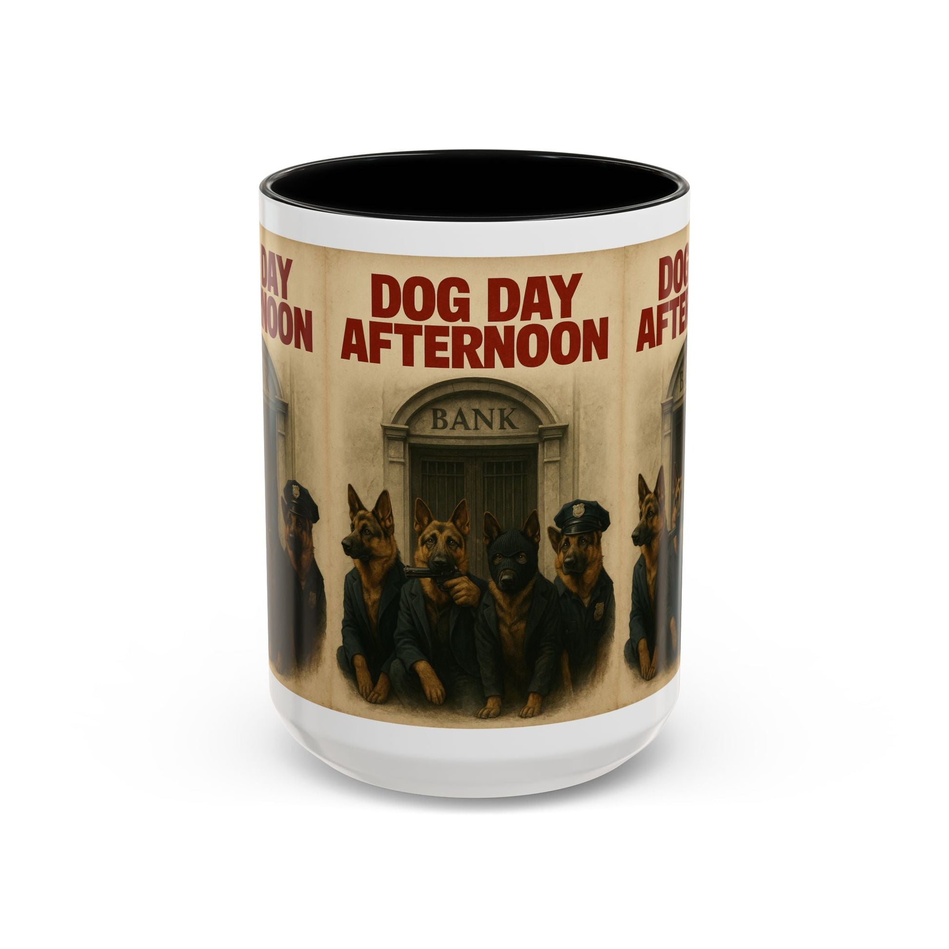 Dog Day Afternoon Coffee Mug — Vintage Canine Heist Design k9 16oz - Savage Operators Tactical Tee | Mug | Savage Operators Clothing | Patriotic Apparel | Military Humor | High Quality 15oz