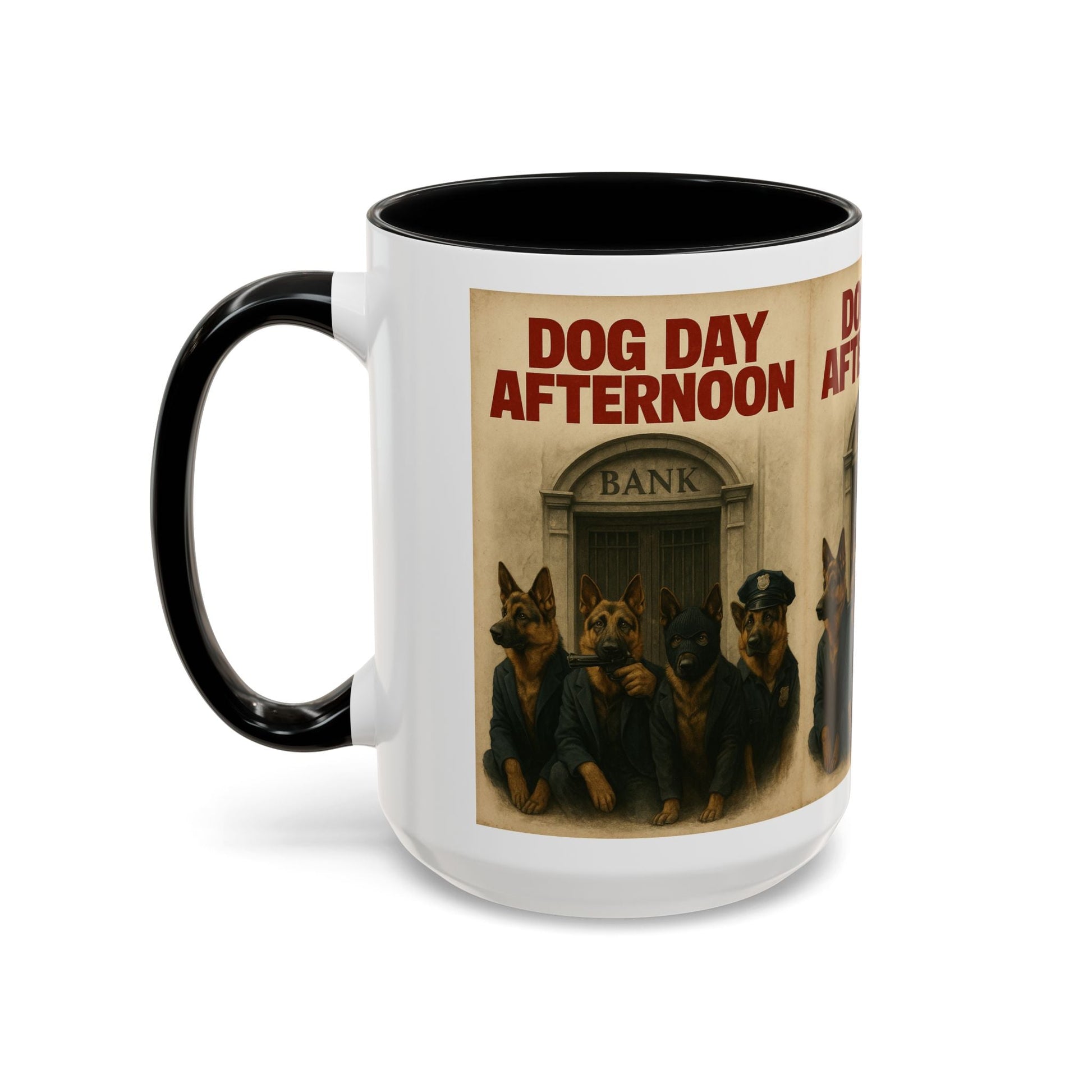 Dog Day Afternoon Coffee Mug — Vintage Canine Heist Design k9 16oz - Savage Operators Tactical Tee | Mug | Savage Operators Clothing | Patriotic Apparel | Military Humor | High Quality 15oz