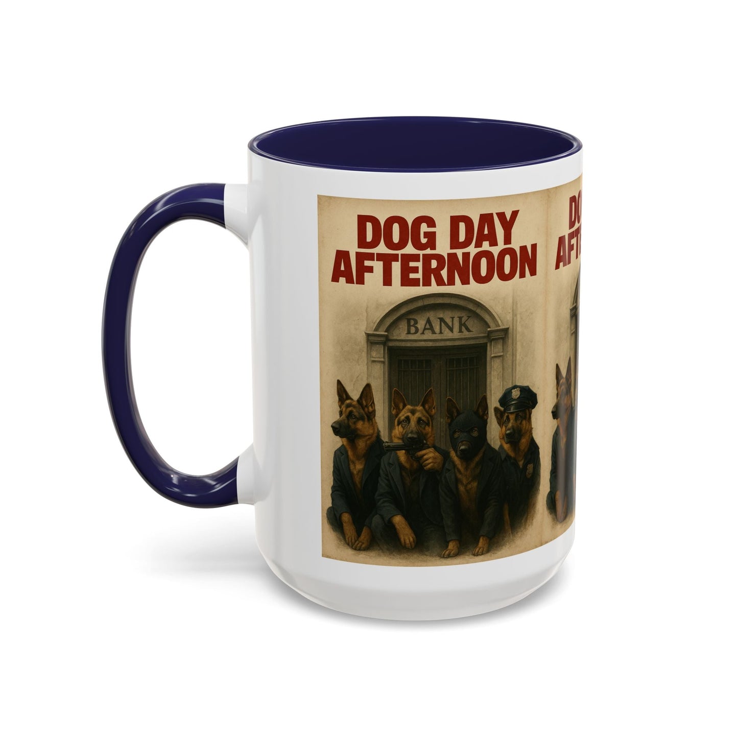 Dog Day Afternoon Coffee Mug — Vintage Canine Heist Design k9 16oz - Savage Operators Tactical Tee | Mug | Savage Operators Clothing | Patriotic Apparel | Military Humor | High Quality 15oz