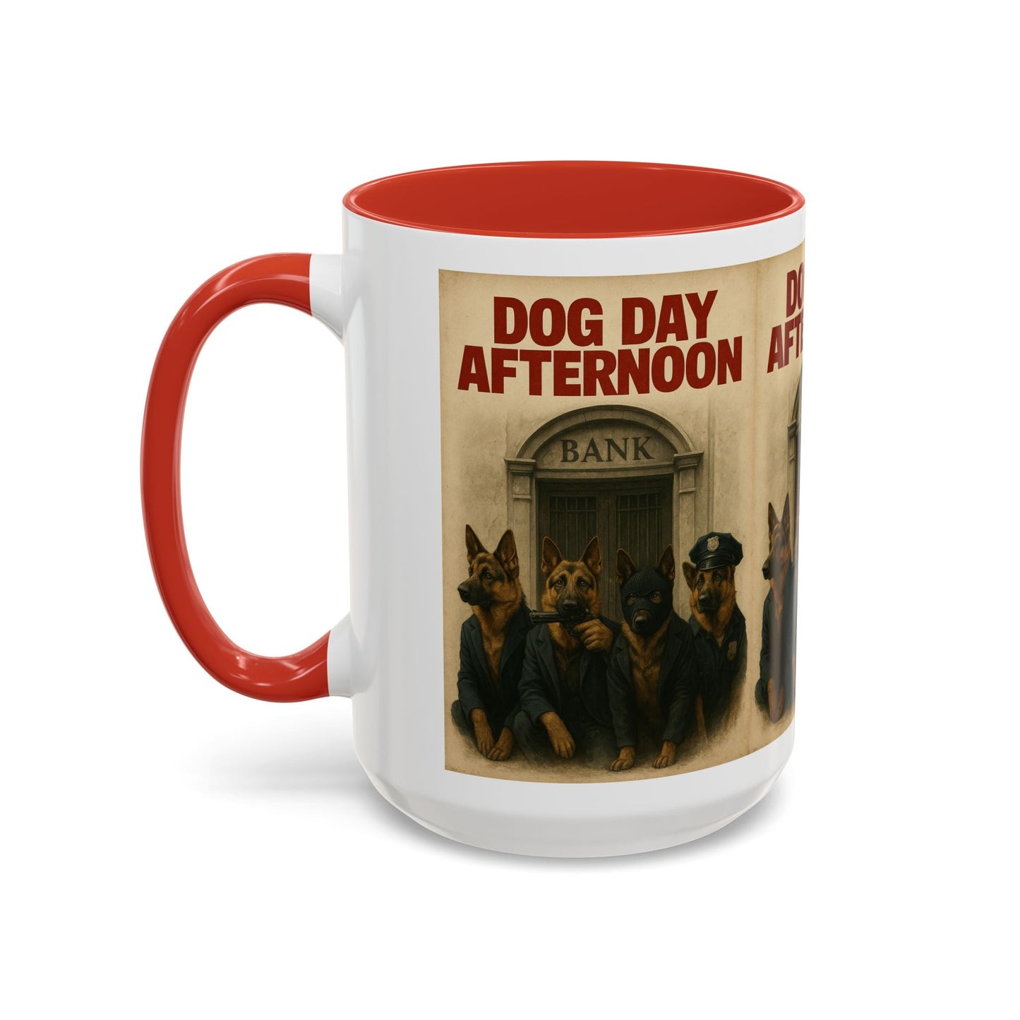 Dog Day Afternoon Coffee Mug — Vintage Canine Heist Design k9 16oz - Savage Operators Tactical Tee | Mug | Savage Operators Clothing | Patriotic Apparel | Military Humor | High Quality 15oz