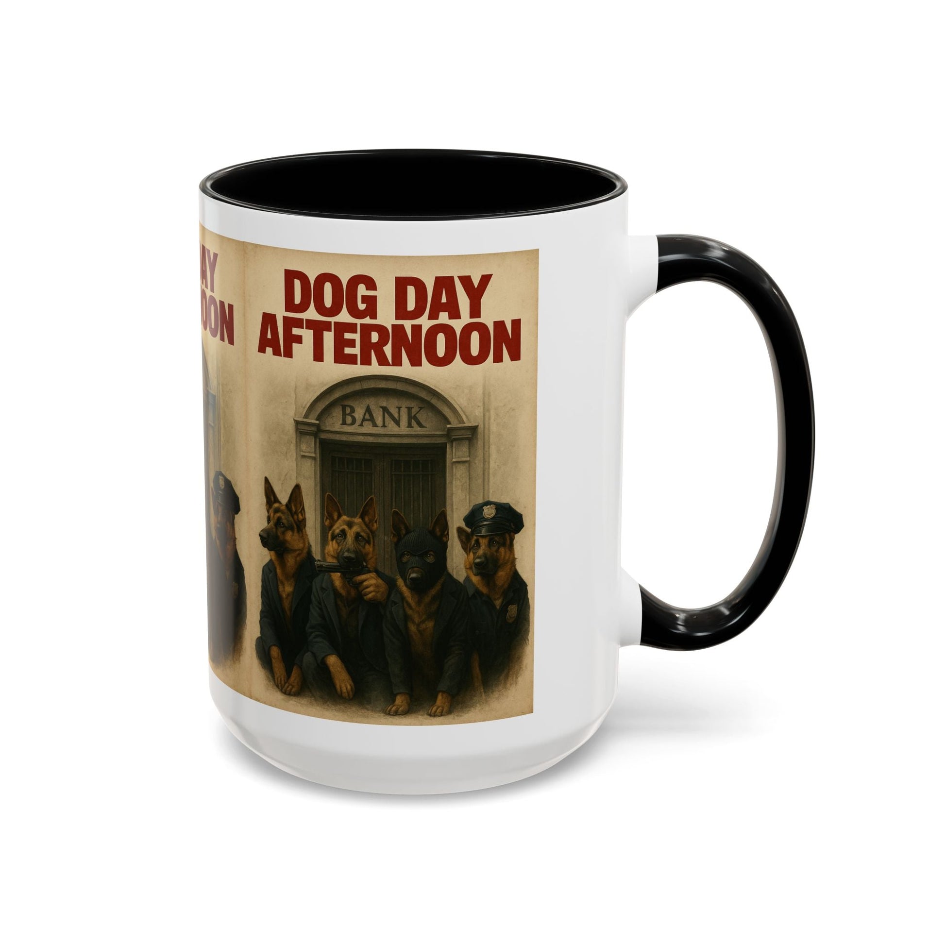 Dog Day Afternoon Coffee Mug — Vintage Canine Heist Design k9 16oz - Savage Operators Tactical Tee | Mug | Savage Operators Clothing | Patriotic Apparel | Military Humor | High Quality 15oz