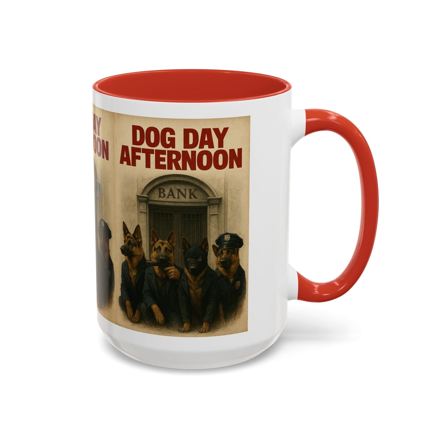 Dog Day Afternoon Coffee Mug — Vintage Canine Heist Design k9 16oz - Savage Operators Tactical Tee | Mug | Savage Operators Clothing | Patriotic Apparel | Military Humor | High Quality 15oz
