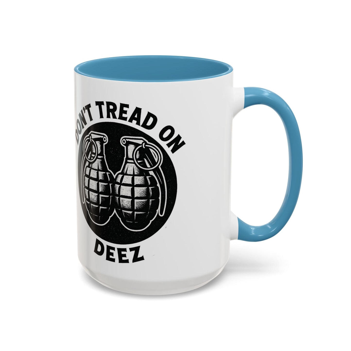 Don’t Tread On Deez Accent Coffee Mug — Funny Military Grenade Design - Savage Operators Tactical Tee | Mug | Savage Operators Clothing | Patriotic Apparel | Military Humor | High Quality 15oz
