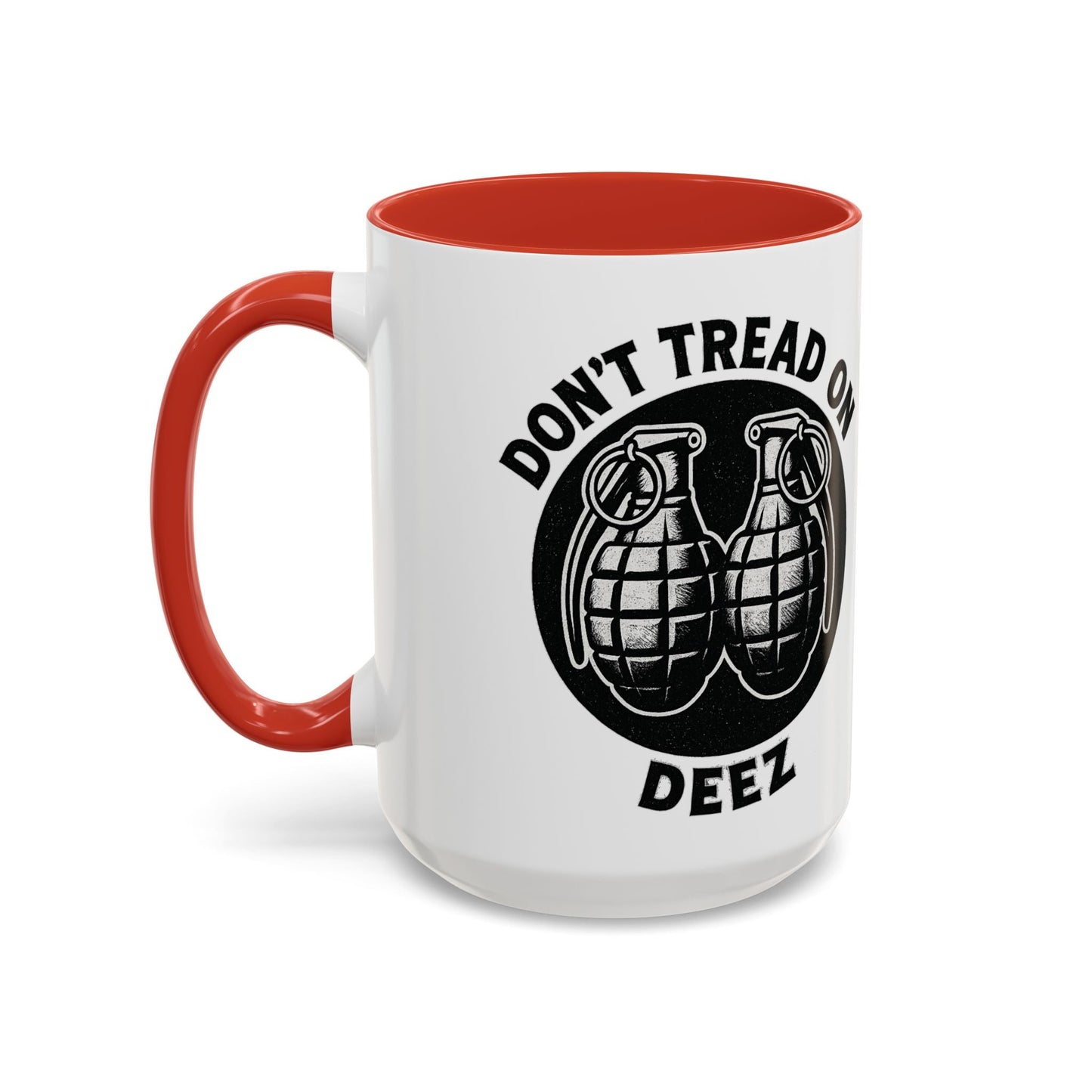 Don’t Tread On Deez Accent Coffee Mug — Funny Military Grenade Design - Savage Operators Tactical Tee | Mug | Savage Operators Clothing | Patriotic Apparel | Military Humor | High Quality 15oz